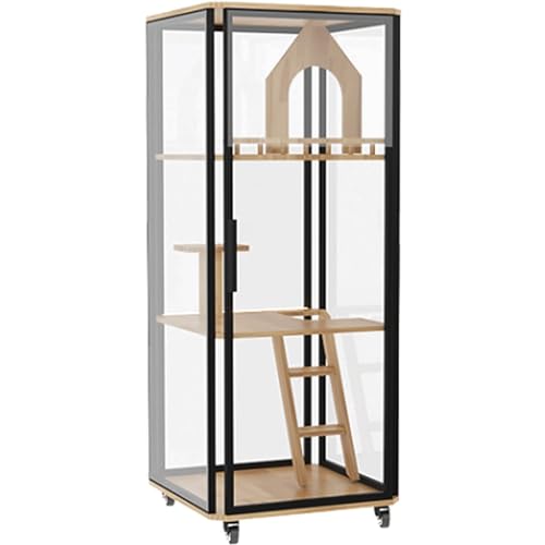 Panorama-Katzenkäfig aus Glas, Katzenhaus aus massivem Holz, vierseitiger Katzenschrank mit 3D-Belüftungsdesign, luxuriöse große Katzenvilla Panorama-Katzenkäfig aus Glas, Katzenhaus aus massivem Holz, vierseitiger Katzenschrank mit 3D-Belüftungsdesign, luxuriöse große Katzenvilla von HSHTTKL
