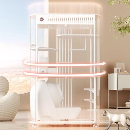 Panorama-Katzenvilla aus Glas, Katzenkäfig mit Katzentoilette, bidirektionalem Umluftventilator, Katzenhaus mit Stahlrahmen, Katzenzimmer Panorama-Katzenvilla aus Glas, Katzenkäfig mit Katzentoilette, bidirektionalem Umluftventilator, Katzenhaus mit Stahlrahmen, Katzenzimmer von HSHTTKL