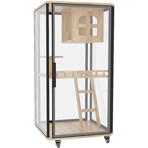 Panorama-Katzenvilla aus Glas, Katzenwohnung mit Universalrädern, großes Luxus-Katzenhaus, Katzenschrank, Katzenzimmer aus massivem Holz Panorama-Katzenvilla aus Glas, Katzenwohnung mit Universalrädern, großes Luxus-Katzenhaus, Katzenschrank, Katzenzimmer aus massivem Holz von HSHTTKL