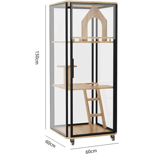 Panorama-Katzenvilla aus Glas, Katzenwohnung mit Universalrädern, großes Luxus-Katzenhaus, Katzenschrank, Katzenzimmer aus massivem Holz Panorama-Katzenvilla aus Glas, Katzenwohnung mit Universalrädern, großes Luxus-Katzenhaus, Katzenschrank, Katzenzimmer aus massivem Holz von HSHTTKL