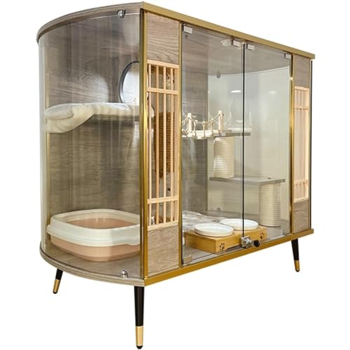 Transparenter Katzenschrank aus Glas, Massivholz-Katzenkäfig, große Luxus-Katzenvilla, Katzenhaus mit Katzensäule und Hängematten-Katzenzimmer Transparenter Katzenschrank aus Glas, Massivholz-Katzenkäfig, große Luxus-Katzenvilla, Katzenhaus mit Katzensäule und Hängematten-Katzenzimmer von HSHTTKL