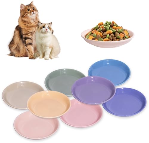 HSIGIO Katzennäpfe, Keramik-Katzenfutterschüssel-Set, 15 cm, bunt, niedliches Katzenschüssel-Set, breiter, flacher Schnurrhaar, mikrowellen- und spülmaschinenfest, Kätzchen-Teller für Futter und HSIGIO Katzennäpfe, Keramik-Katzenfutterschüssel-Set, 15 cm, bunt, niedliches Katzenschüssel-Set, breiter, flacher Schnurrhaar, mikrowellen- und spülmaschinenfest, Kätzchen-Teller für Futter und von HSIGIO