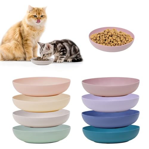 HSIGIO Katzennäpfe mit Schnurrhaar, flach, breit, Futter- und Wassernapf, langlebiges Weizenstroh-Katzennapf für drinnen und draußen, 8 Stück HSIGIO Katzennäpfe mit Schnurrhaar, flach, breit, Futter- und Wassernapf, langlebiges Weizenstroh-Katzennapf für drinnen und draußen, 8 Stück von HSIGIO