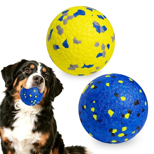 Hundebälle, Tennisball-Spielzeug, 2 Stück, Hundespielzeug für aggressive Kauer, unzerstörbar, langlebig, Kauen, federnd, sichere Bälle, schwimmend für Wasserspielzeug, Apportieren, Haustierball für Hundebälle, Tennisball-Spielzeug, 2 Stück, Hundespielzeug für aggressive Kauer, unzerstörbar, langlebig, Kauen, federnd, sichere Bälle, schwimmend für Wasserspielzeug, Apportieren, Haustierball für von HSIGIO