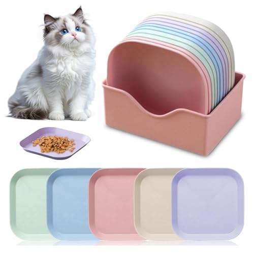 10 Stück Katzennapf, Katzennapf Flach, Fressnapf Katze Futternapf, Futternapf Katze, Quadrat Katzenschüssel, Katzen Futternapf Bunte, Katzennäpfe, Cat Plate für Kätzchen und kurzbeinige Katzen 10 Stück Katzennapf, Katzennapf Flach, Fressnapf Katze Futternapf, Futternapf Katze, Quadrat Katzenschüssel, Katzen Futternapf Bunte, Katzennäpfe, Cat Plate für Kätzchen und kurzbeinige Katzen von HSMHLYYB