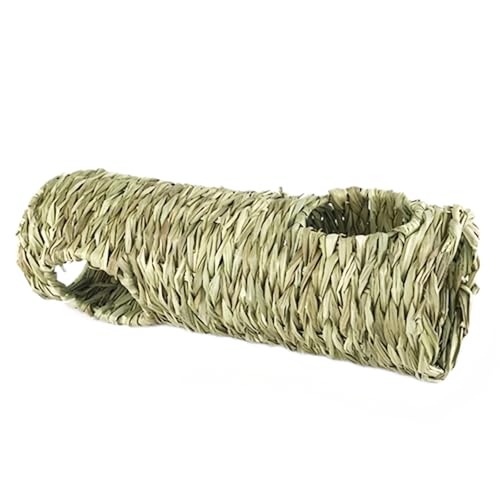 HSTWODE 1 Stück Getrocknetes Gewebtes Grasversteck für Kleintiere,HamstergrasTunnel Spielzeug, Meerschweinchen, Frettchen, Chinchilla, Igel,Meerschweinchen Tunnel (rechteckig) von HSTWODE
