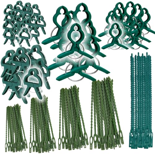 HSTWODE 40-180 Stück Verstellbarer Pflanzenbinder Befestigungsset, Pflanzen Klammern zum Binden für Pflanzen StabilisierenTopfpflanzen Gartenbaum Sträucher Binden (Combination 1) von HSTWODE