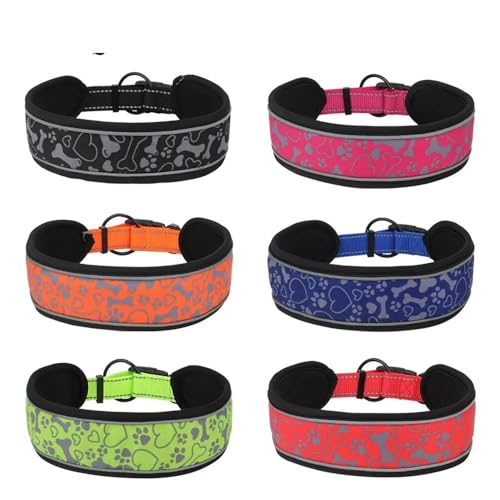 Mittelgroßes Hundehalsband, bequem, weich, verstellbar, verbreiterbar, dick, reflektierend, langlebig, for große Hunde(1,1) von HTBCPNF