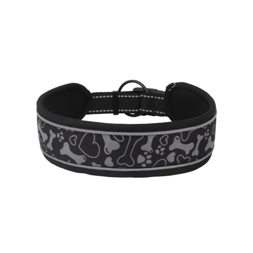 Mittelgroßes Hundehalsband, bequem, weich, verstellbar, verbreiterbar, dick, reflektierend, langlebig, for große Hunde(2,4) von HTBCPNF