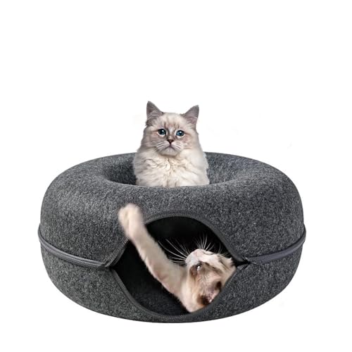 HTRTRR Katzentunnel Filztunnel, 60 cm Rundes Design Abnehmbares Donut Haustiertunnel, Interaktives Versteckspielzeug für Kleine Haustiere Für Kleine Haustiere Kaninchen Kätzchen Welpen HTRTRR Katzentunnel Filztunnel, 60 cm Rundes Design Abnehmbares Donut Haustiertunnel, Interaktives Versteckspielzeug für Kleine Haustiere Für Kleine Haustiere Kaninchen Kätzchen Welpen von HTRTRR