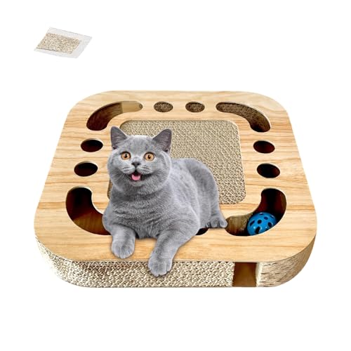 Katzenkratzbrett, Katzenkratzbrett aus Wellpappe, Katzenkratzmatte aus Pappe, Haustierzubehör und Spielzeug 33cm, EIN langlebiges Accessoire für Katzen Aller Größen! von HTRTRR
