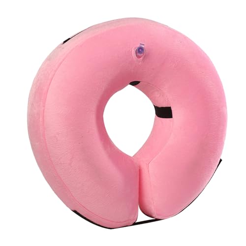 HTTDSLF Halskrause Hund Hundekragen, Schutzkragen Hund, Hundekragen Leckschutz, Aufblasbare Halskrause Hund, Halskrause Katze Leckschutz Hund, Aufblasbare Halskrause für Hunde (Rosa, M) von HTTDSLF