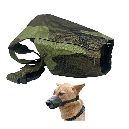 HTUK Maulkorb für Hunde, verstellbar, zum Beißen, Bellen, verstellbarer Mundschutz für Hunde, Größe S, M, L (Camouflage, 26 cm) von HTUK