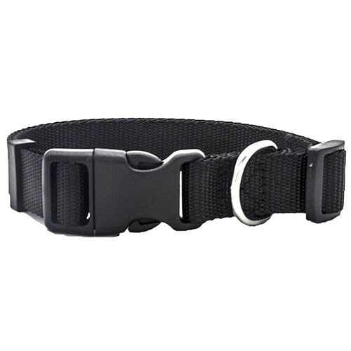 Verstellbares Hundehalsband, langlebig, stark, verstellbar, bequem, Welpenhalsband, Nylon, verstellbare Halsbänder, kleine Größe, Umfang 16–26 cm, HTUK (schwarz), Hund Zubehör für Hunde von HTUK