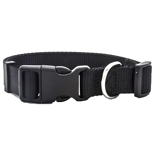 Verstellbares Hundehalsband, langlebig, stark, verstellbar, bequem, Welpenhalsband, Nylon, verstellbare Halsbänder, kleine Größe, Umfang 16–26 cm, HTUK (schwarz) von HTUK