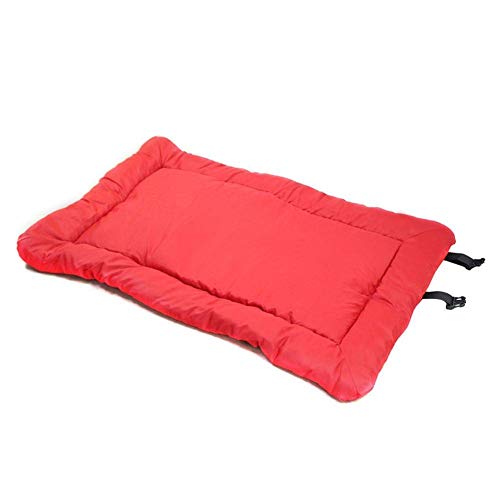 HTYG Großes Hundebett für die Reise-tragbares Hundekissen im Freien-rutschfeste Hundematte-Autositz-Camping-leicht zu tragen-90 x 60 cm (rot) von HTYG