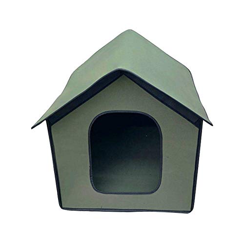 Tragbare Wasserdicht Pet Outdoor House-Außen Haus Wetterfeste Katze Haus-Faltbare Pet Shelter für Haustiere Hunde Katze-einfach zu Montieren (Armeegrün L) von HTYG