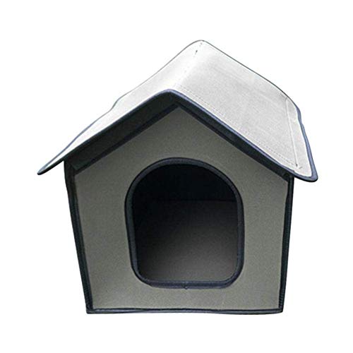 Tragbare Wasserdicht Pet Outdoor House-Außen Haus Wetterfeste Katze Haus-Faltbare Pet Shelter für Haustiere Hunde Katze-einfach zu Montieren (Grau L) von HTYG