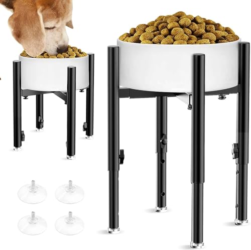 HTtoy Erhöhter Ständer für Hundenapf, verstellbar für Futternäpfe von 6 bis 11 Zoll, 4 verstellbare Höhen, Halterung für erhöhte Futterstation für Hunde, für große, mittlere und kleine Hunde von HTtoy