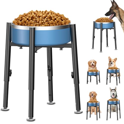 Napfständer für Hunde, erhöht für Schüsseln von 6 bis 11 Zoll, 4 Höheneinstellungen, erhöhter Futterspender für große, mittlere und kleine Hunde () von HTtoy