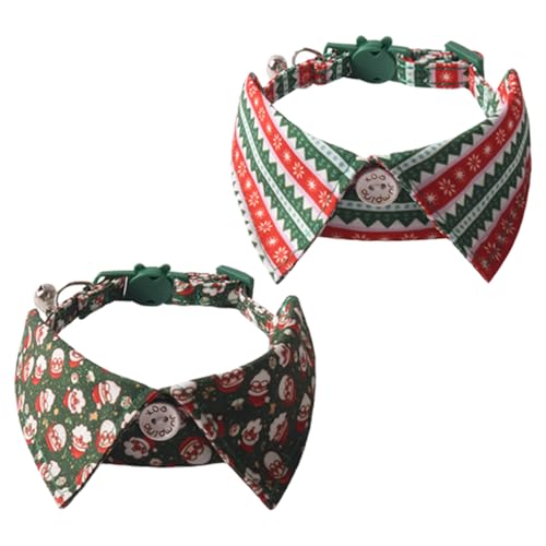 HUAJINGKEJI 2 x Weihnachts-Katzenhalsband, regulierbares Hundehalsband, bequemes Katzenhalsband, Haustierzubehör HUAJINGKEJI 2 x Weihnachts-Katzenhalsband, regulierbares Hundehalsband, bequemes Katzenhalsband, Haustierzubehör von HUAJINGKEJI