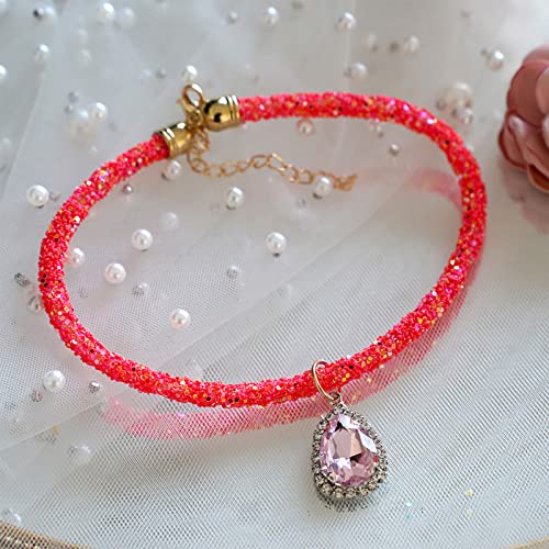 HUAJINGKEJI Halsband für Hunde und Katzen, glitzerndes Kristall-Halsband, verstellbar, Kristall-Halskette, funkelnde Wassertropfen-Strasssteine HUAJINGKEJI Halsband für Hunde und Katzen, glitzerndes Kristall-Halsband, verstellbar, Kristall-Halskette, funkelnde Wassertropfen-Strasssteine von HUAJINGKEJI