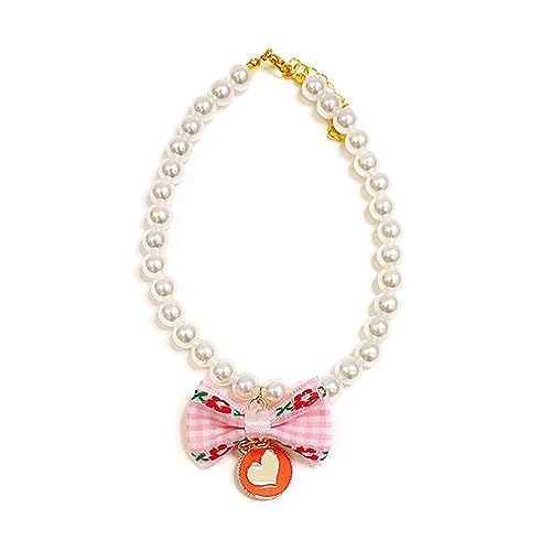 HUAJINGKEJI Modisches Katzenhalsband mit Schleife, Dekoration, Haustier-Perlen-Halskette, Welpen, Kätzchen, Zubehör, verstellbare Haustierhalsbänder HUAJINGKEJI Modisches Katzenhalsband mit Schleife, Dekoration, Haustier-Perlen-Halskette, Welpen, Kätzchen, Zubehör, verstellbare Haustierhalsbänder von HUAJINGKEJI