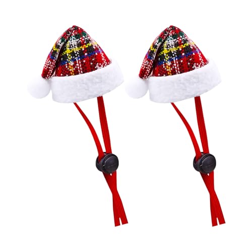 HUAJINGKEJI Weihnachtsmütze für Hunde und Katzen, Urlaubsrequisiten für kleine Rassen, anpassbare Haustier-Weihnachtsmannmütze, Party-Kopfbedeckung, 2 Stück HUAJINGKEJI Weihnachtsmütze für Hunde und Katzen, Urlaubsrequisiten für kleine Rassen, anpassbare Haustier-Weihnachtsmannmütze, Party-Kopfbedeckung, 2 Stück von HUAJINGKEJI