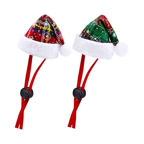 HUAJINGKEJI Weihnachtsmütze für Hunde und Katzen, Urlaubsrequisiten für kleine Rassen, anpassbare Haustier-Weihnachtsmannmütze, Party-Kopfbedeckung, 2 Stück HUAJINGKEJI Weihnachtsmütze für Hunde und Katzen, Urlaubsrequisiten für kleine Rassen, anpassbare Haustier-Weihnachtsmannmütze, Party-Kopfbedeckung, 2 Stück von HUAJINGKEJI