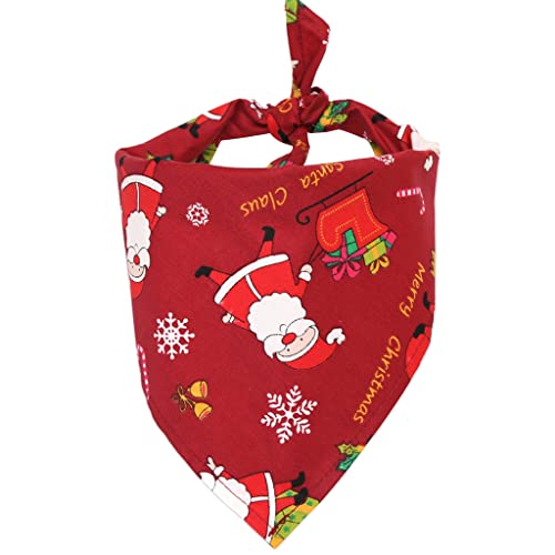 HUAJINGKEJI Weihnachtstücher für Hunde, einfach zu tragen, bequemer Weihnachtsmann-Schal, breite Anwendungen, Lätzchen für Zuhause von HUAJINGKEJI