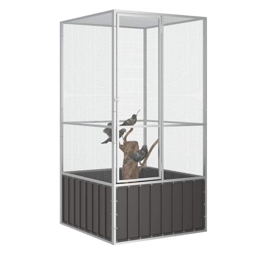 HUAKEHOM Vogelkäfig Anthrazit 111x107x211,5 cm Verzinkter Stahl HUAKEHOM Vogelkäfig Anthrazit 111x107x211,5 cm Verzinkter Stahl von HUAKEHOM