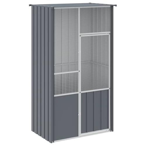 HUAKEHOM Voliere Anthrazit 115x78x200 cm Verzinkter Stahl von HUAKEHOM