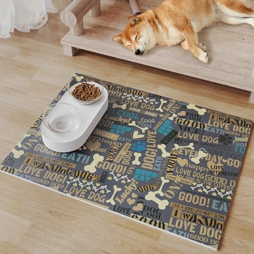 Futternapf-Matte für Hunde und Katzen, rutschfest, auslaufsicher, saugfähig, verhindert Verschütten, leicht zu reinigen, Haustier-Tischset für Zuhause, Zwinger und Tierärztliche Verwendung (Stil 7,35 von HUAMIAN