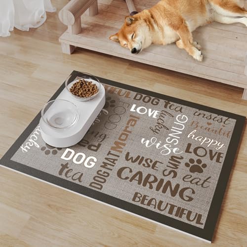 Futternapf-Matte für Hunde und Katzen, rutschfest, auslaufsicher, saugfähig, verhindert Verschütten, leicht zu reinigen, Haustier-Tischset für Zuhause, Zwinger und Tierärztliche Verwendung (Stil 6,35 von HUAMIAN
