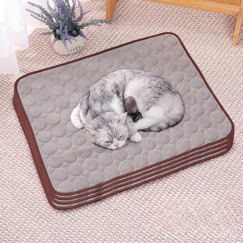 HUAMIAN Kühlmatte für Hunde, sofortiges Kühlkissen für Hunde und Katzen, Eisseidenstoff, doppelseitig, für den Sommer, unverzichtbar für Haustiere, Wärmeentlastung, Braun, 50 x 40 cm, 4 Stück HUAMIAN Kühlmatte für Hunde, sofortiges Kühlkissen für Hunde und Katzen, Eisseidenstoff, doppelseitig, für den Sommer, unverzichtbar für Haustiere, Wärmeentlastung, Braun, 50 x 40 cm, 4 Stück von HUAMIAN