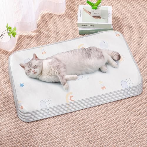 HUAMIAN Kühlmatte für Hunde, sofortiges Kühlkissen für Hunde und Katzen, Eisseidenstoff, doppelseitig, für den Sommer, unverzichtbar für Haustiere, Wärmeentlastung (Stil 2,30 x 50 cm), 4 Stück von HUAMIAN