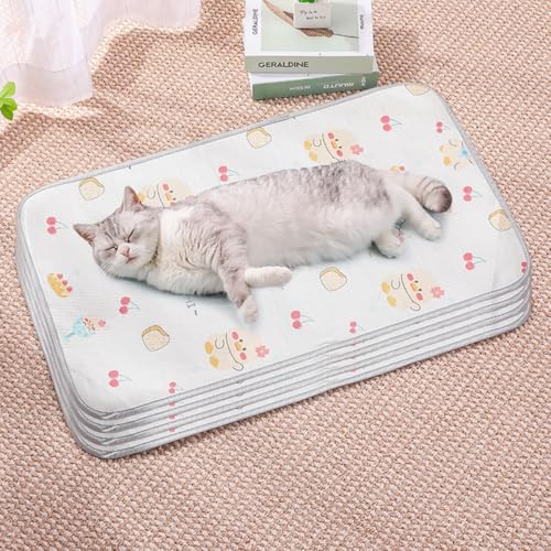 HUAMIAN Kühlmatte für Hunde, sofortiges Kühlkissen für Hunde und Katzen, Eisseidenstoff, doppelseitig, für den Sommer, unverzichtbar für Haustiere, Wärmeentlastung (Stil 5,40 x 60 cm), 4 Stück von HUAMIAN