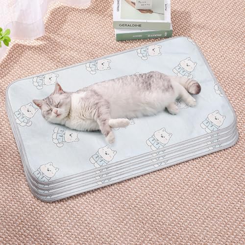 HUAMIAN Kühlmatte für Hunde, sofortiges Kühlkissen für Hunde und Katzen, Eisseidenstoff, doppelseitig, für den Sommer, unverzichtbar für Haustiere, Wärmeentlastung (Stil 6,40 x 60 cm), 4 Stück von HUAMIAN