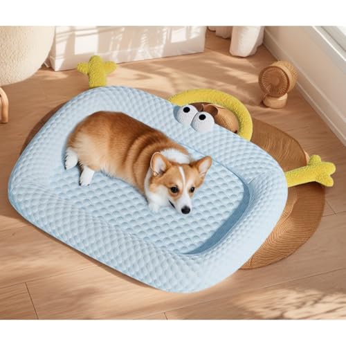 HUAMIAN Kühlmatte für Hunde, weich, kühlendes Hundebett mit Kissen und Eisseide und Memory-Schaum, rutschfeste Unterseite, kühlendes Kissen für Hunde und Katzen für heiße Sommer, drinnen und draußen HUAMIAN Kühlmatte für Hunde, weich, kühlendes Hundebett mit Kissen und Eisseide und Memory-Schaum, rutschfeste Unterseite, kühlendes Kissen für Hunde und Katzen für heiße Sommer, drinnen und draußen von HUAMIAN