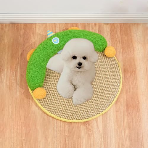 Kühlmatte für Hunde, atmungsaktiv, Bambus, sofort kühlendes Hundebett mit Kissen, verschleißfeste, rutschfeste Unterseite, Haustier-Kühlkissen für Hunde und Katzen, für den Sommer, unverzichtbar für Kühlmatte für Hunde, atmungsaktiv, Bambus, sofort kühlendes Hundebett mit Kissen, verschleißfeste, rutschfeste Unterseite, Haustier-Kühlkissen für Hunde und Katzen, für den Sommer, unverzichtbar für von HUAMIAN