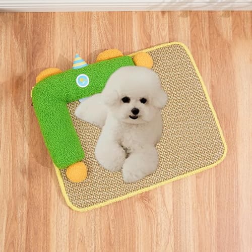 Kühlmatte für Hunde, atmungsaktiv, Bambus, sofort kühlendes Hundebett mit Kissen, verschleißfeste, rutschfeste Unterseite, Haustier-Kühlkissen für Hunde und Katzen, für den Sommer, unverzichtbar für Kühlmatte für Hunde, atmungsaktiv, Bambus, sofort kühlendes Hundebett mit Kissen, verschleißfeste, rutschfeste Unterseite, Haustier-Kühlkissen für Hunde und Katzen, für den Sommer, unverzichtbar für von HUAMIAN