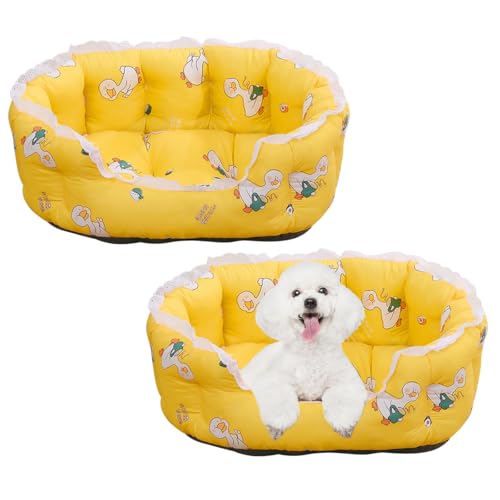 Kühlmatte für Hunde, kühlendes Katzenbett mit atmungsaktivem Bambus-Pad und Spitzenbesatz, verschleißfeste, rutschfeste Unterseite, kühlendes Kissen für Hunde und Katzen für heiße Sommer, Innen- und Kühlmatte für Hunde, kühlendes Katzenbett mit atmungsaktivem Bambus-Pad und Spitzenbesatz, verschleißfeste, rutschfeste Unterseite, kühlendes Kissen für Hunde und Katzen für heiße Sommer, Innen- und von HUAMIAN