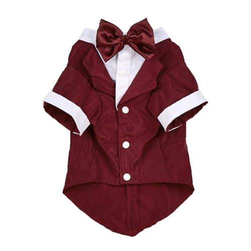 HUANGANG Haustier-Smoking-Overall für Hunde, Hochzeit, Outdoor, Schleife, Kragen, Hemd, mehrere Farben, kleine schöne Katzen- und Hundekleidung HUANGANG Haustier-Smoking-Overall für Hunde, Hochzeit, Outdoor, Schleife, Kragen, Hemd, mehrere Farben, kleine schöne Katzen- und Hundekleidung von HUANGANG