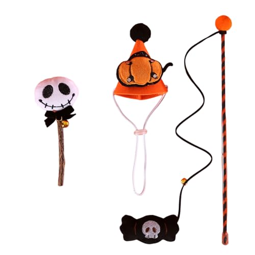 HUANGGG Halloween Kegel Hut für Spielzeug mit Stab Kürbis Übung Indoor Spielzeug Katzen Zauberstab Teaser Spielzeug Katzen Kauspielzeug HUANGGG Halloween Kegel Hut für Spielzeug mit Stab Kürbis Übung Indoor Spielzeug Katzen Zauberstab Teaser Spielzeug Katzen Kauspielzeug von HUANGGG