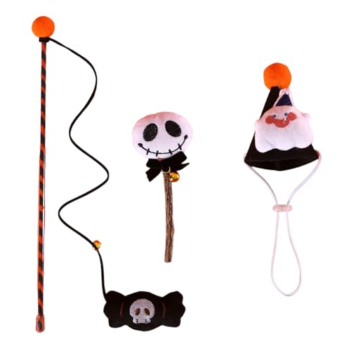 HUANGGG Halloween Kegel Hut für Spielzeug mit Stab Kürbis Übung Indoor Spielzeug Katzen Zauberstab Teaser Spielzeug Katzen Kauspielzeug HUANGGG Halloween Kegel Hut für Spielzeug mit Stab Kürbis Übung Indoor Spielzeug Katzen Zauberstab Teaser Spielzeug Katzen Kauspielzeug von HUANGGG