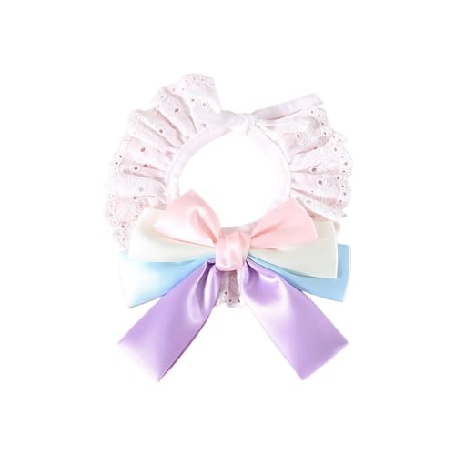 HUANGGG Spitzen-Halsband mit Schleife für Katzen und Hunde, modische Krawatte, Festival, Haustier-Krawatte, Kostüm, Halsband, verstellbare Krawatte, Haustier-Halsbekleidung HUANGGG Spitzen-Halsband mit Schleife für Katzen und Hunde, modische Krawatte, Festival, Haustier-Krawatte, Kostüm, Halsband, verstellbare Krawatte, Haustier-Halsbekleidung von HUANGGG