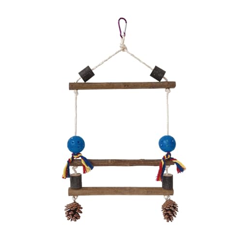 HUANGING Sittich Kauspielzeug Nymphensittiche Hängeständer Conure Spielplattform Wellensittiche Schaukel für Nymphensittiche, Wellensittiche von HUANGING