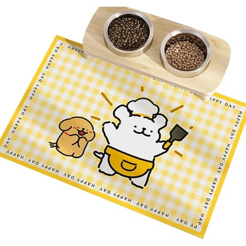 Haustier-Essunterlage aus PVC, leicht abwischbar, 30 x 40 cm, für Zuhause und Reisen, für Hunde und Katzen, wasserdichte Haustiermatte Haustier-Essunterlage aus PVC, leicht abwischbar, 30 x 40 cm, für Zuhause und Reisen, für Hunde und Katzen, wasserdichte Haustiermatte von HUANGING