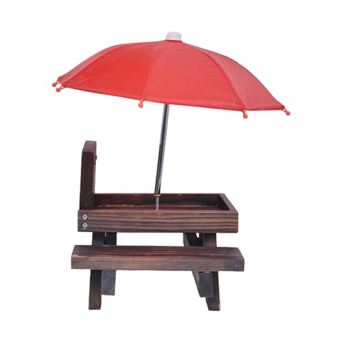 Outdoor Mais-Mais-Halter Futterstation Holz Picknicktisch für Eichhörnchen Hamster Regenschutz Futterstation für kleine Haustiere Haustier Tisch Feeder von HUANGING