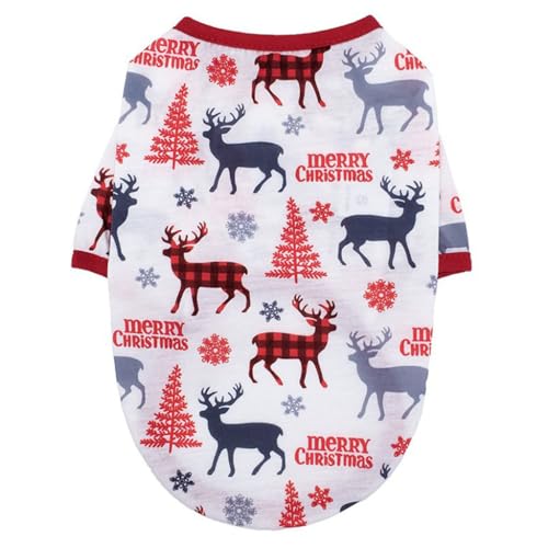 Bedrucktes Haustier-T-Shirt, atmungsaktiv, für Weihnachten, Valentinstag, Urlaub, Haustierbekleidung von HUANIZI
